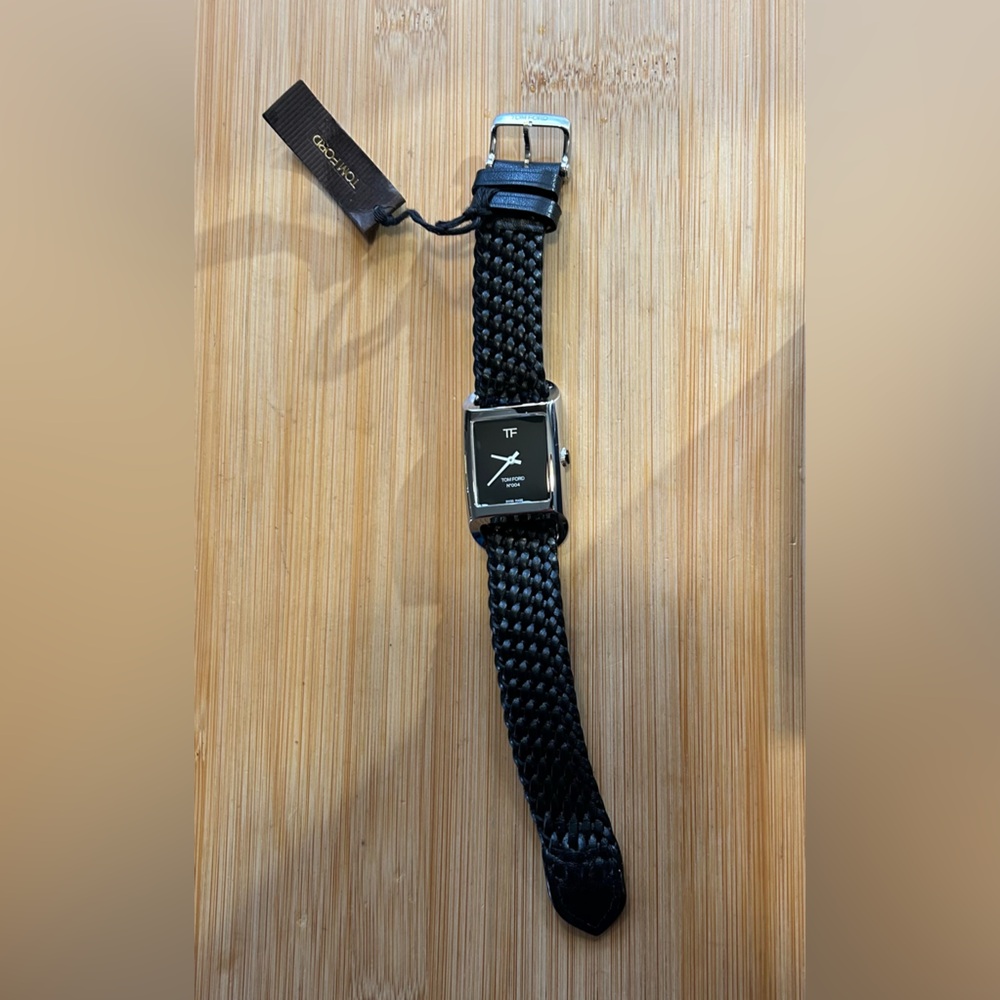 Tom Ford Watch With 35mm Black Face & Black Braided Band - Picture 8 of 10